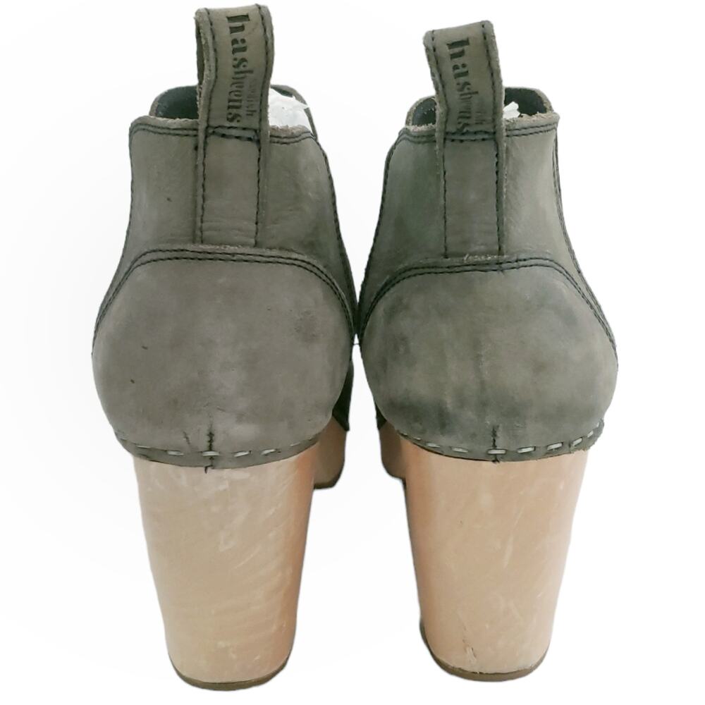 Swedish HASBEENS Classic Chelsea gray nubuck leather ankle boot booties Sz 40 10 - Picture 4 of 11